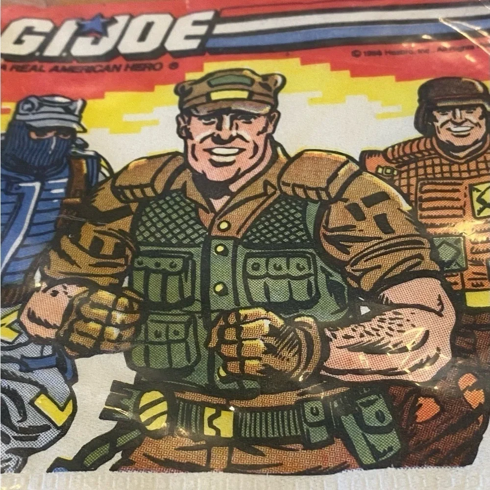 VINTAGE GI JOE 16 BEVERAGE NAPKINS PARTY 1986 COLLECTABLE SEALED 10 X10 2 PLY